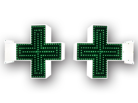 Triple Lined LED Electronic Pharmacy Cross